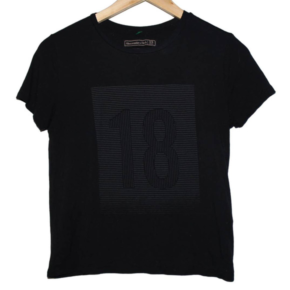 Women's Abercrombie & Fitch Black Gray Crewneck Short Sleeve Tee Shirt Size XS - Picture 1 of 3